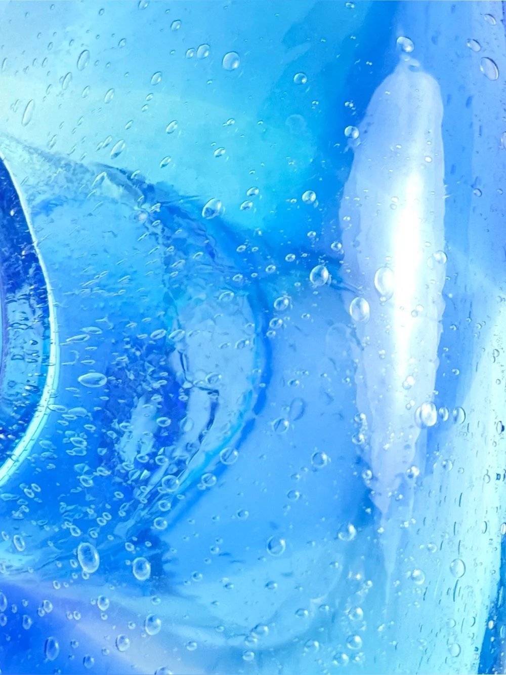 Vintage Cali Margie’s Garden Creative Artisans Hand Blown Blue Bubble Glass Vase